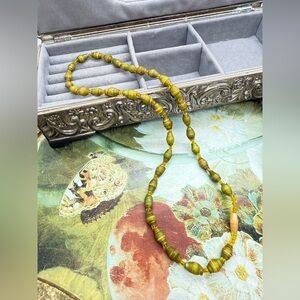Vintage Green Bead Necklace